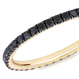 Vorsteckring mit durchgehendem Besatz mit schwartzen Diamanten, 18 Karat Gelbgold