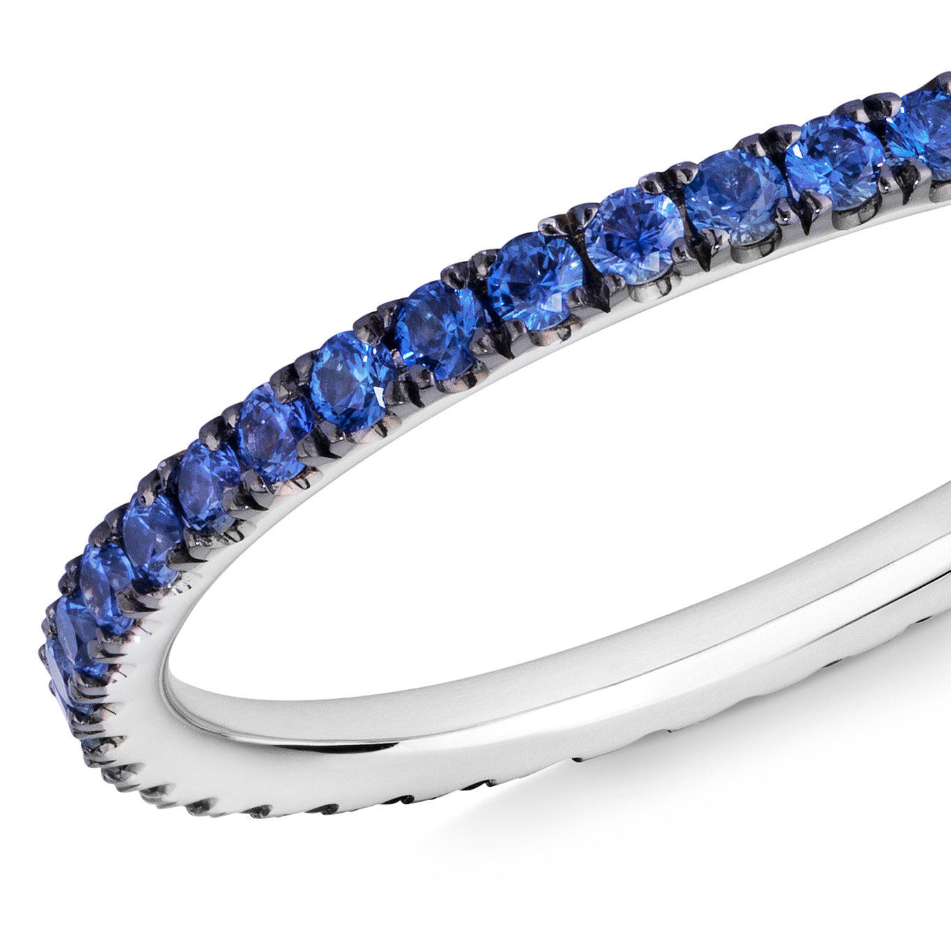 18K Gold Colored Sapphire Eternity Band - Gemstone Wedding Bands — All The  Brilliants