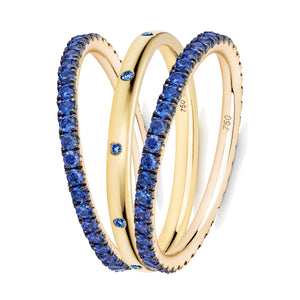 blue sapphire XV filler ring stack