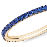Bague d’éternité en Saphir bleu à tour complet, or jaune 18 carats