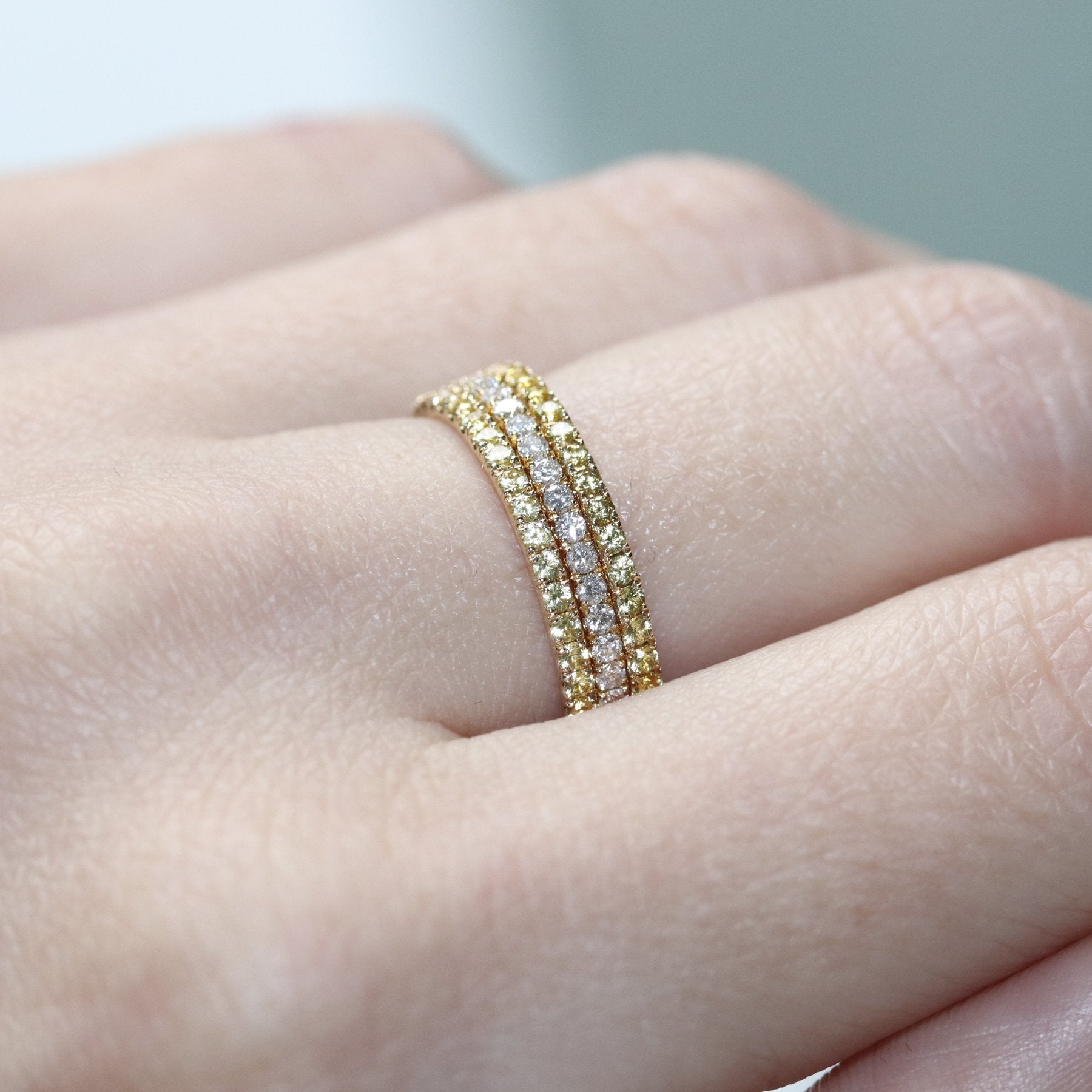 Voile D'or eternity ring stack 18ct yellow gold