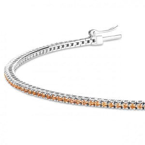 bracelet tennis ultra fin en saphir orange