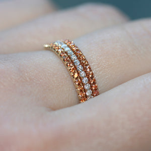 orange sapphire full eternity ring 18ct rose gold