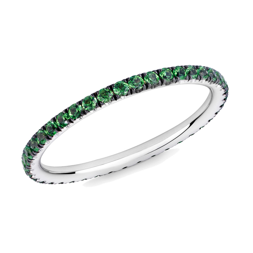 green garnet full eternity ring platinum