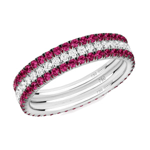 Red Hot eternity ring stack 18ct white gold