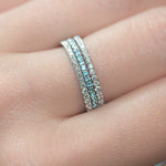 Royal Azure eternity ring stack 18ct white gold