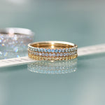 The Summer Sparkle eternity ring stack 18ct yellow gold