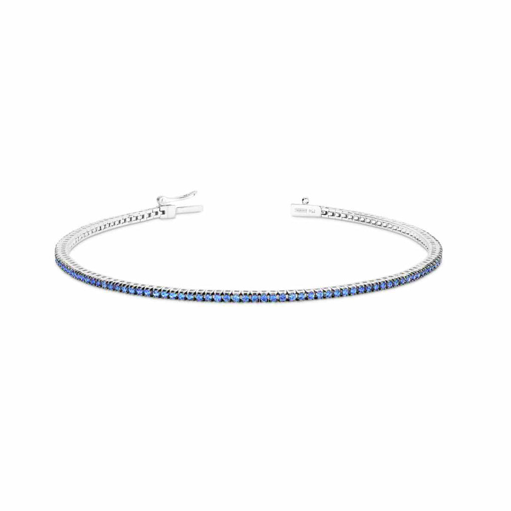 blue sapphire 0.6 ct skinny tennis bracelet 18ct gold