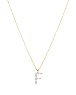 Diamond initial necklace (F) in 9ct white or yellow gold.