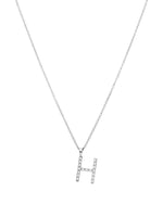 Diamond initial necklace (H) in 9ct white or yellow gold.
