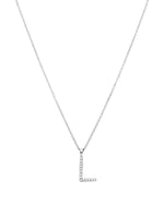 Diamond initial necklace (L) in 9ct white or yellow gold.