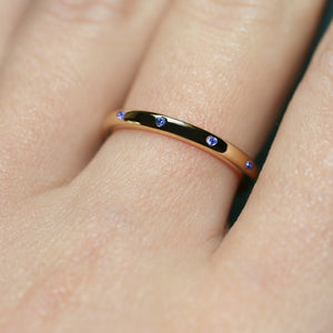 blue sapphire 10-stone XV filler ring