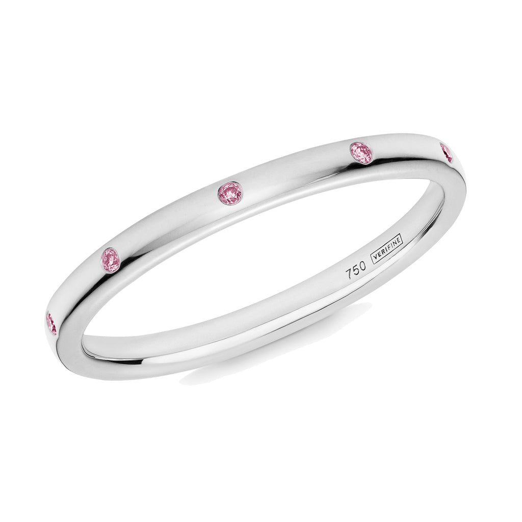 pink sapphire 10-stone XV filler ring