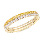 yellow sapphire and diamond ring pair 18ct yellow gold