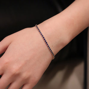 blue sapphire 3.0 ct bracelet in 18ct gold