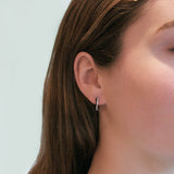 Cross-Over Black & White Diamond Hoop Earrings 18ct Gold