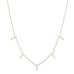 diamond skinny 5 bar necklace 18ct rose gold