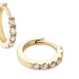 diamond huggie earrings 18ct yellow gold