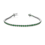 3.0ct Green Garnet White Gold Tennis Bracelet