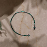 3.0ct Green Garnet White Gold Tennis Bracelet