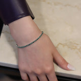 3.0ct Green Garnet White Gold Tennis Bracelet