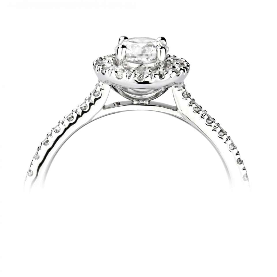 round diamond engagement ring 18ct white gold