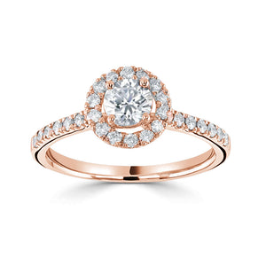round diamond engagement ring 18ct rose gold