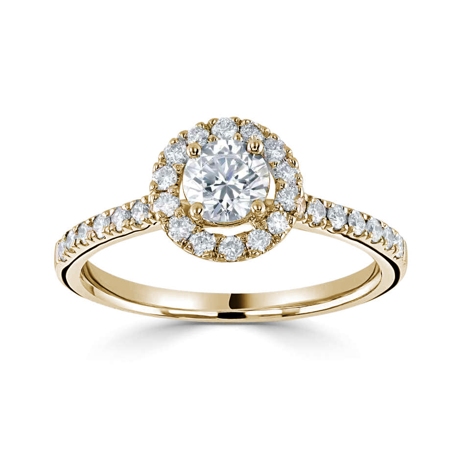 round diamond engagement ring 18ct yellow gold