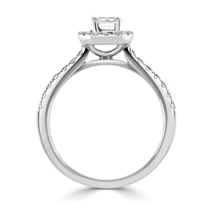 emerald cut diamond engagement ring 18ct white gold