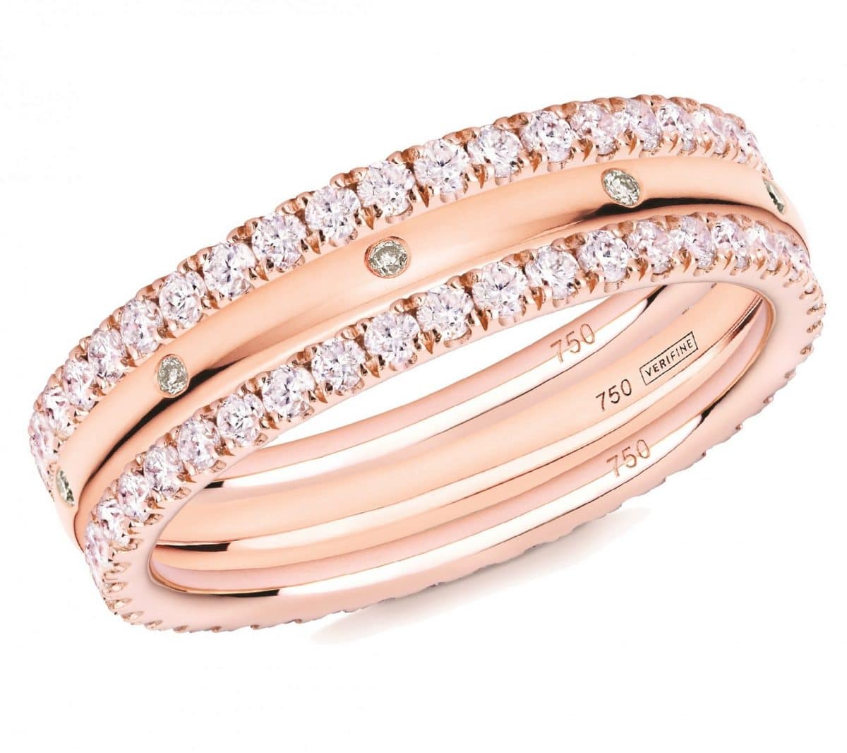 diamond 10-stone wedding ring 18ct rose gold