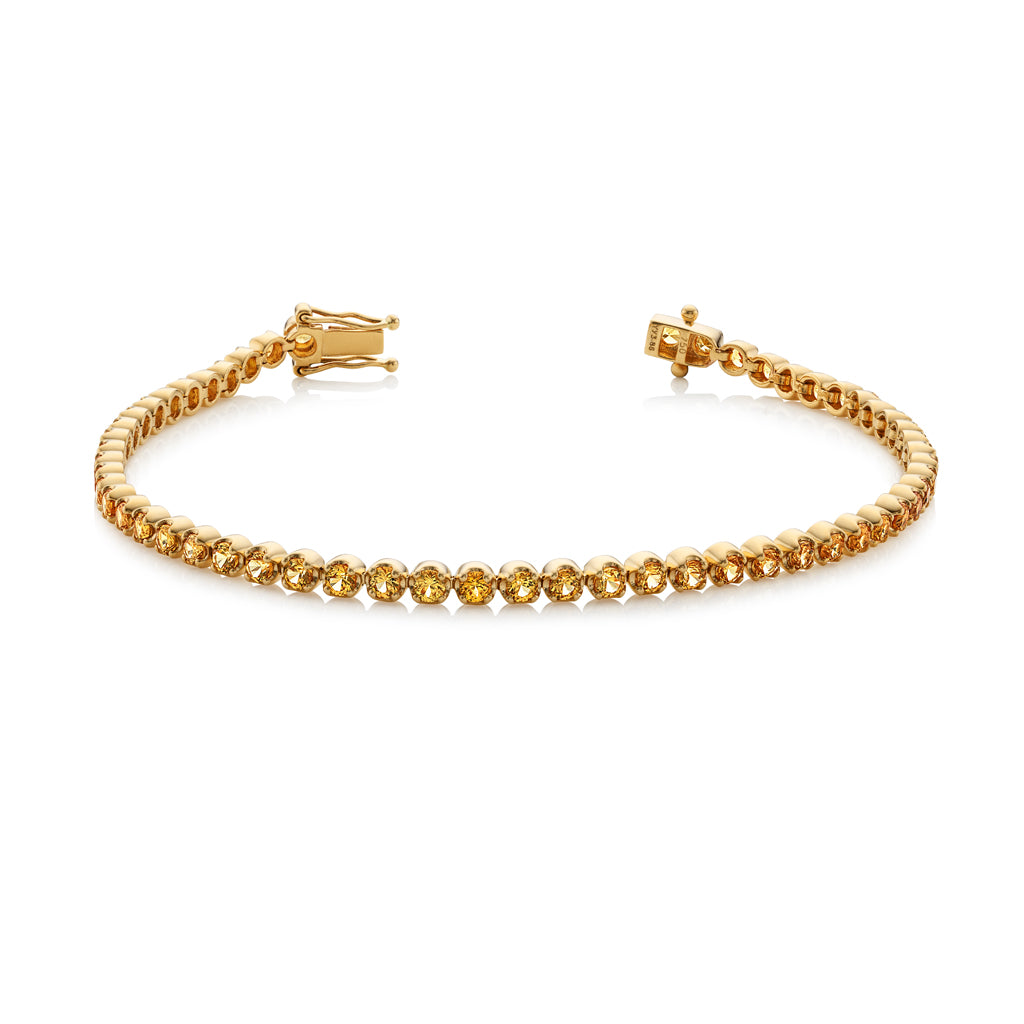yellow sapphire 3.5 ct bracelet 18ct gold